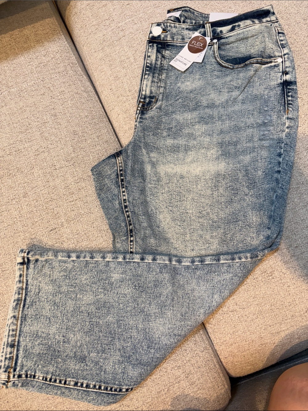 Lane Bryant Washed Light Blue Relaxed Fit Jeans